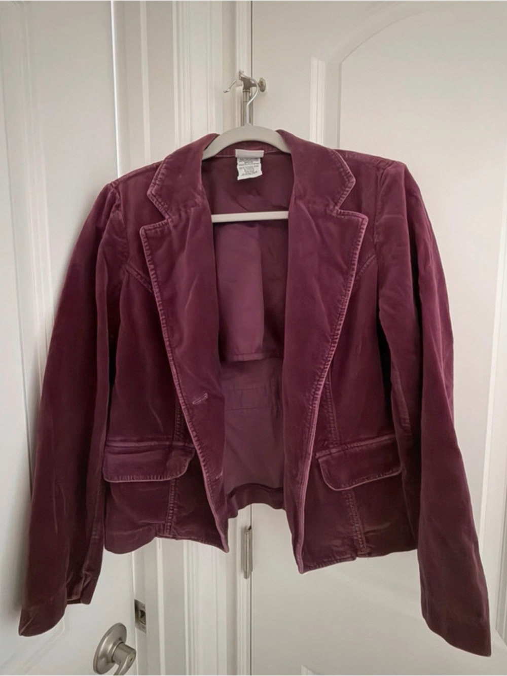 White Stag Velvet Jean Jacket in Plum Wine